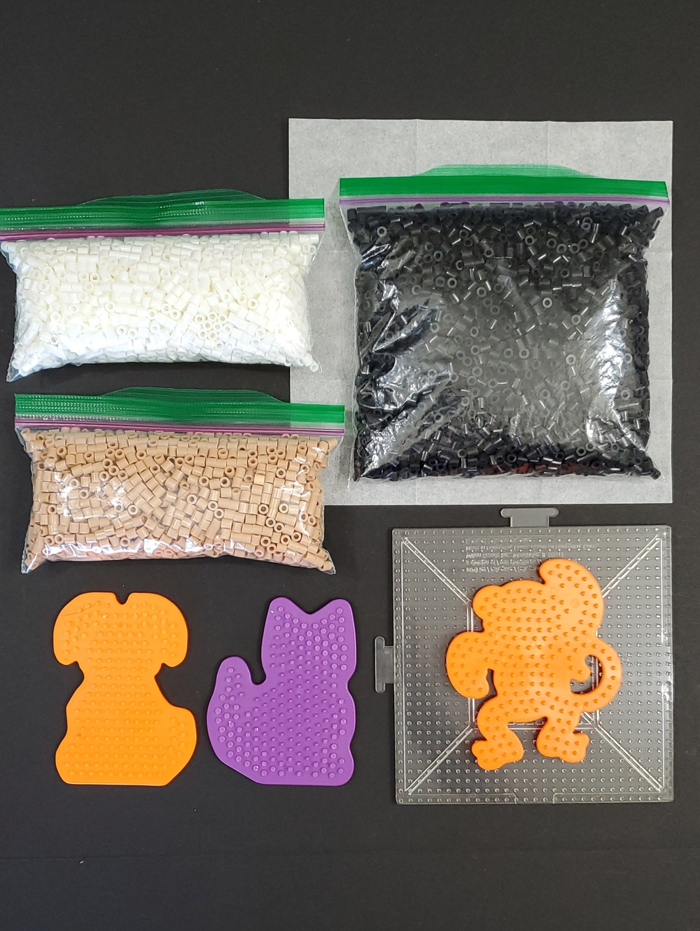 Dog Cat Monkey Perler Beads with 4 Pegboards Set